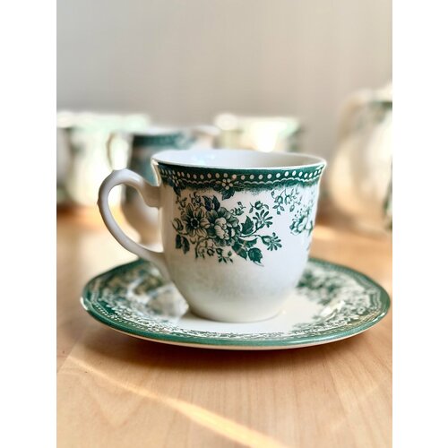 Чашка с блюдцем 240мл Claytan Diana Rose Jade Green