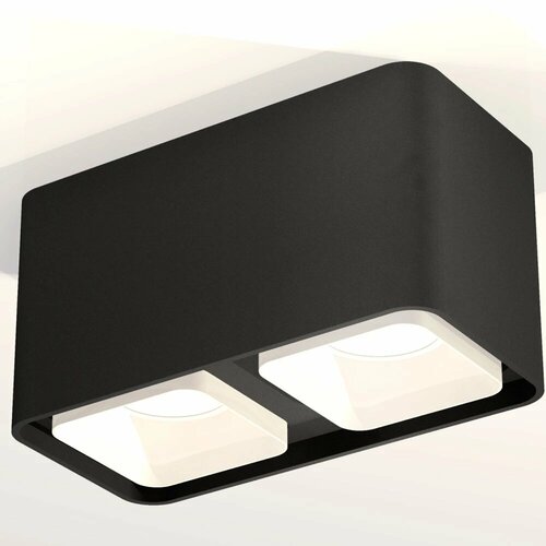 Комплект накладного светильника с акрилом XS7851021 SBK/FR черный песок/белый матовый MR16 GU5.3 (C7851, N7755)