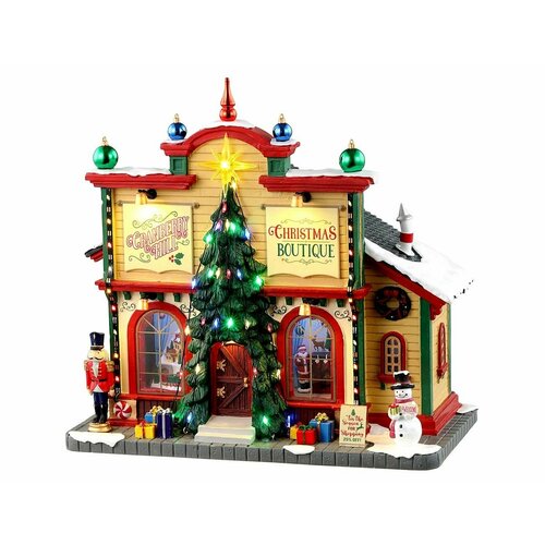 Рождественский бутик 'Клюквенный холм', полистоун, подсветка, 24х24 см, батарейки, LEMAX 35023-lemax