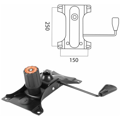 Механизм качания для кресла, "Top-Gun", межцентровое расстояние крепежа 150х250 мм В комплекте: 1шт.