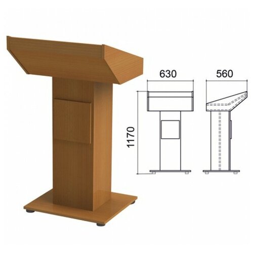 Трибуна напольная "Монолит", 630х560х1170 мм, цвет орех гварнери, ТЛ03.3