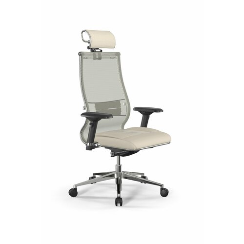 Компьютерное офисное кресло метта Samurai L2-6D - TS+Infinity /Kc00/Wm06/D04P/H2cL-3D(M26. B32. G25. W03) (Молочный)