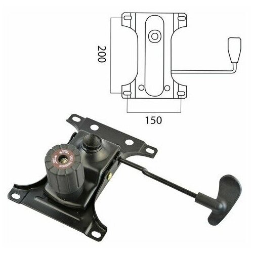 Механизм качания BRABIX «Топ- ган» для кресла, межцентровое расстояние крепежа 150х200 мм, 532007