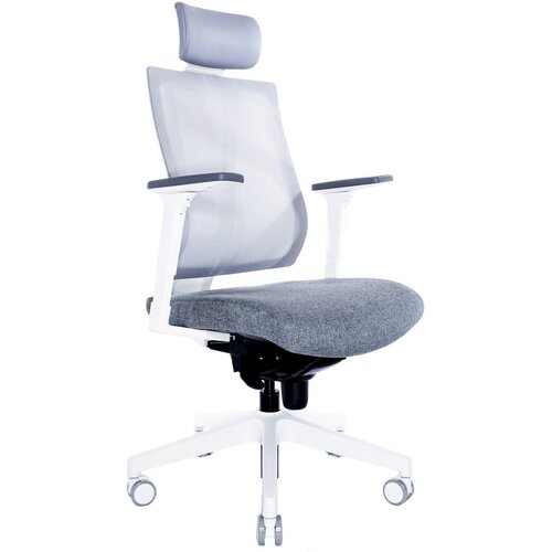 Эргономичное офисное кресло Falto G-1 GON-01WAL (серое, каркас белый)