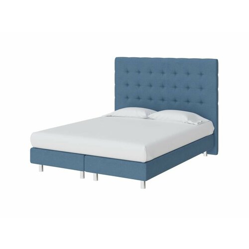 PROxSON Кровать Madrid Boxspring Lift (Ткань: Рогожка Тетра Голубой) 90x200