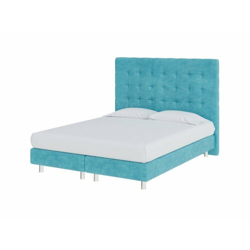 PROxSON Кровать Madrid Boxspring Lift (Ткань: Велюр Лофти Лазурь) 140x200