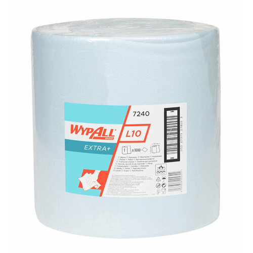 7240 Протирочный материал в рулонах WypAll L10 Extra+ однослойный голубой (1 рул х 380 м)