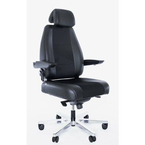 Компьютерное кресло FALTO Dispatcher XXL универсальное, обивка: натуральная кожа, цвет: черный