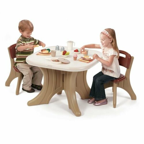 Детский комплект мебели Step-2 896899 крафт для детей от 2 лет, стол 68.9 х 68.9 х 49.5 см, стул 33 х 34.3 х 53.3 см