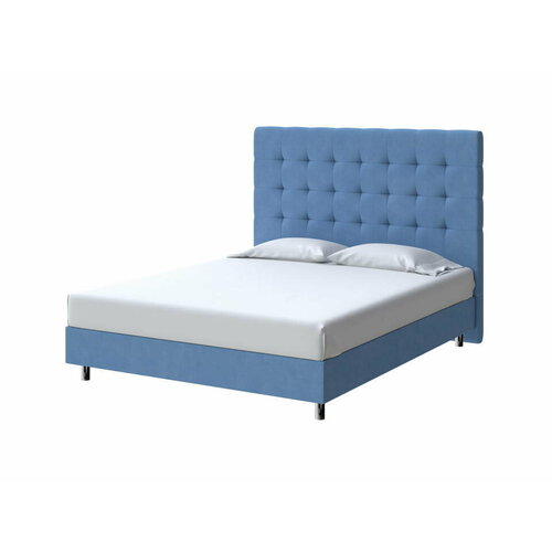 PROxSON Кровать Madrid Boxspring Standart (Ткань: Рогожка Тетра Голубой) 160x200