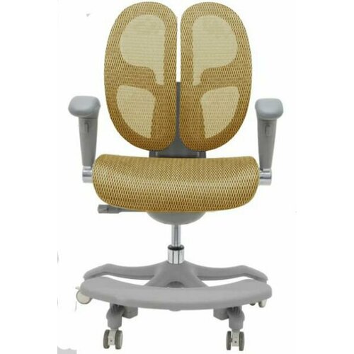 Детское эргономичное кресло Falto Expert Orto сетка макс. нагрузка 100 кг, высота кресла 86-94 см, регулируемые 3D подлокотники FDM02-W-GOLD золотой