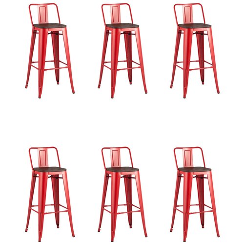Комплект стульев STOOL GROUP Tolix 93см, металл, 6 шт., цвет: красный глянцевый