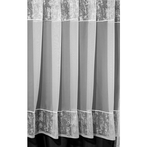 Тюль ИТлира вуаль комбинированный для кухни комнаты в спальню гостиную белая 153*250 см