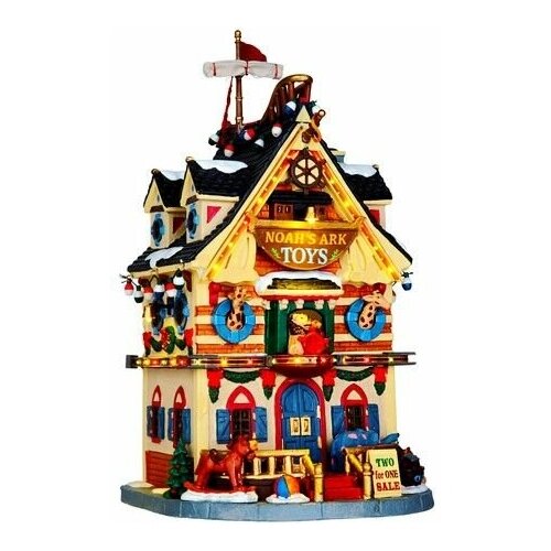 Магазин игрушек 'Ноев ковчег', керамика, подсветка, 28х15х17 см, LEMAX 65130-lemax