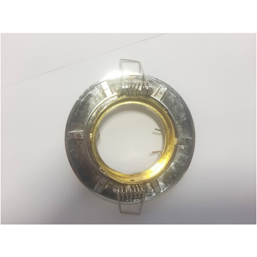 Светильник встраиваемый потолочный ИВО-50w 12в G5.3 поворотный хром/золото (DL2005 хр/зол.)