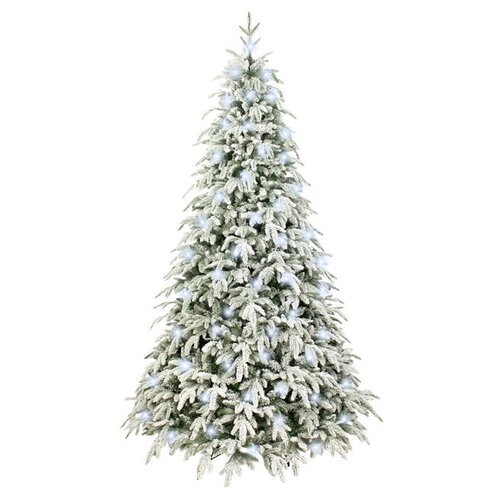 Beatrees Искусственная елка с огоньками Polaris заснеженная 210 см, 520 холодных белых ламп, литая + ПВХ 1040721ЛБ
