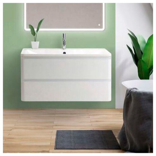 Тумба с раковиной BelBagno Albano 100 подвесная, bianco lucido