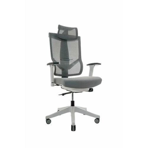 Офисное кресло Falto Hoshi Fabric, белый каркас, серый/серый