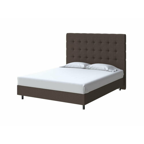 PROxSON Кровать Madrid Boxspring Standart (Ткань: Рогожка Savana Chocolate (шоколад)) 140x200