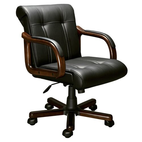Кресло для руководителя Мирэй Групп Paris B LX плюс (орех тай), обивка: натуральная кожа, цвет: кожа черный