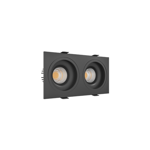 Встраиваемый светодиодный светильник, спот потолочный двойной Ledron LEVEL SQ2 Black