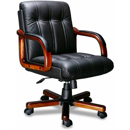 Компьютерное офисное кресло Мирэй Групп CANNES B LX, Кожа натуральная, Черное