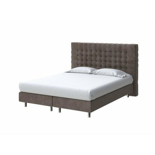 PROxSON Кровать Tallinn Boxspring Elite (Ткань: Велюр Casa Кофейный) 80x200