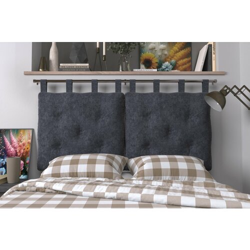 Набивное изголовье-подушка для кровати Mr. Mattress Soft S 120x70 Grey с креплением