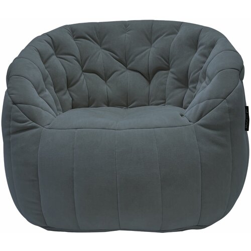 Бескаркасное дизайнерское кресло для отдыха aLounge - Butterfly Sofa - Luscious Grey (велюр, темно-серый) - современная мебель в гостиную, спальню, детскую, офис, на балкон