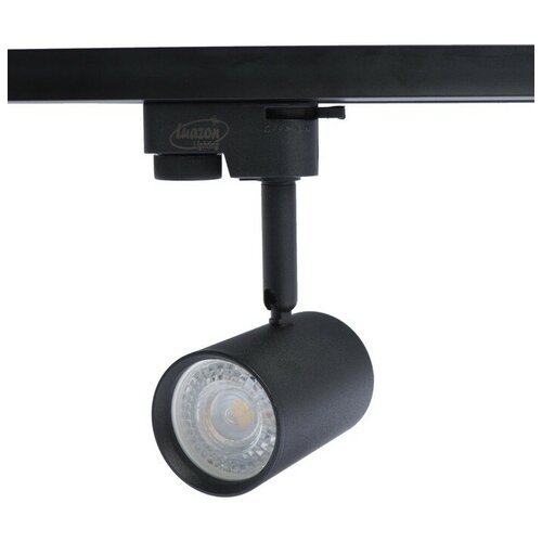 Трековый светильник Luazon Lighting под лампу Gu10, цилиндр, корпус черный./В упаковке шт: 1