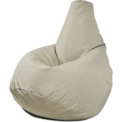 Кресло-мешок Груша светло-бежевый цвет (размер XL) PuffMebel, ткань рогожка