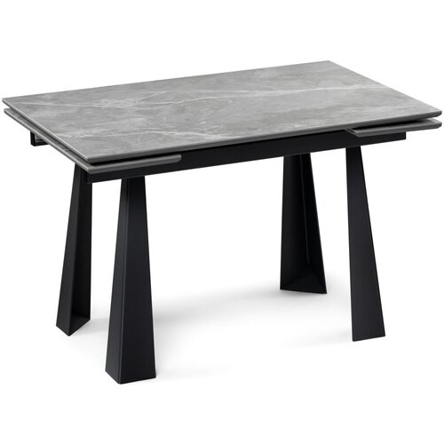 Керамический стол Бэйнбрук 120х80х76 серый мрамор / графит