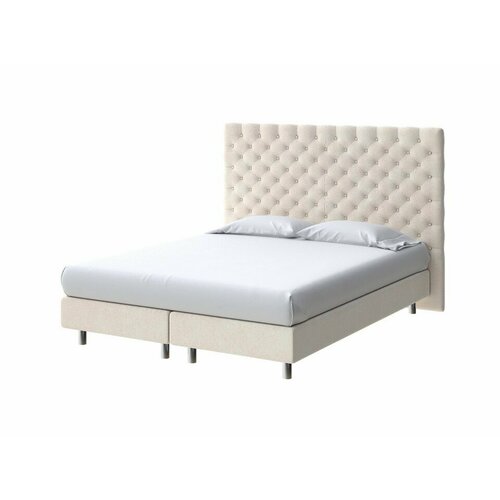 PROxSON Кровать Paris Boxspring Elite (Ткань: Велюр Casa Сахарный) 200x200