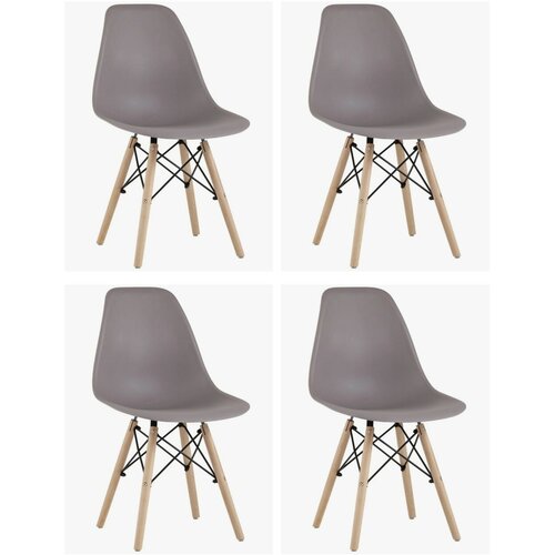 Стулья для кухни и дачи со спинкой комплект DSW Style Eames 4шт в сборе