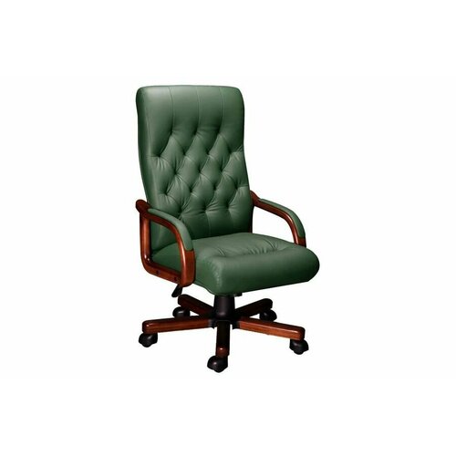 Компьютерное офисное кресло Мирэй Групп OXFORD A LX, Кожа натуральная, Зеленое