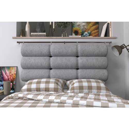 Набивное изголовье-подушка для кровати Mr. Mattress Soft XL 80x20 Iron с креплением