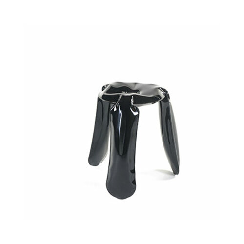 Табурет из полированной нержавеющей стали в стиле Chippensteel Stool in Polished Stainless Steel by Zieta (черный маленький 15*22 см)