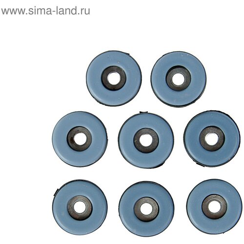 Накладка мебельная круглая тундра, d=25 мм, 8 шт, полимерная, цвет серый