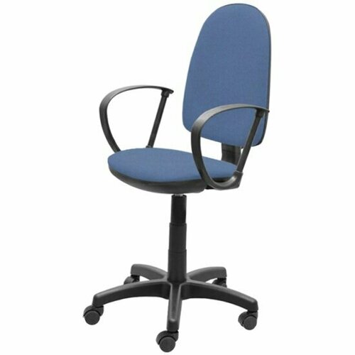 Кресло офисное фактор Престиж ткань 1А, цвет голубой, подлокотники (П-)