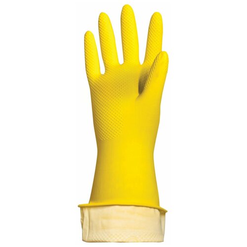 Перчатки Любаша Эконом латексные, 1 пара, размер M, цвет желтый