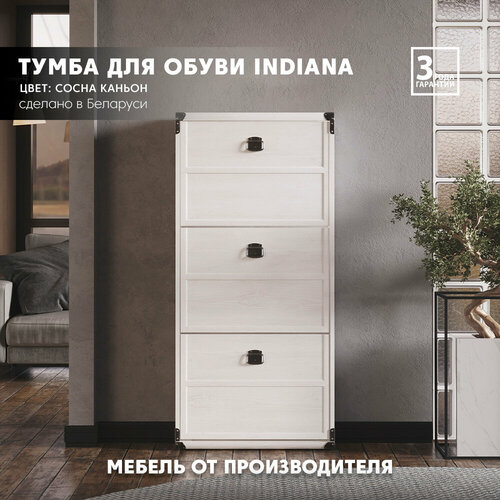 Обувница / Тумба для обуви Indiana JBUT 3B (Сосна каньйон) Black Red White