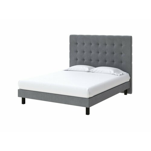 PROxSON Кровать Madrid Boxspring Standart (Ткань: Велюр Monopoly Британский серый (996)) 80x200