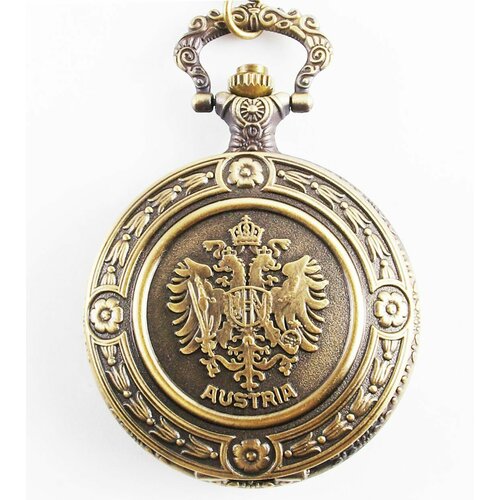 Кварцевые часы "Герб Австрии" на цепочке. Металл, кварцевый часовой механизм.