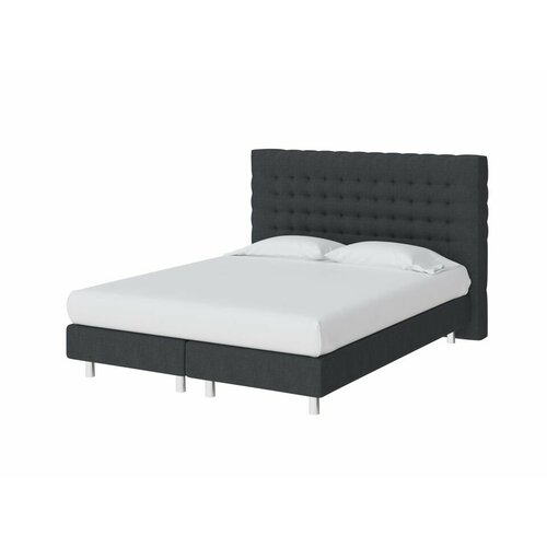 PROxSON Кровать Tallinn Boxspring Elite (Ткань: Рогожка Тетра Графит) 200x200