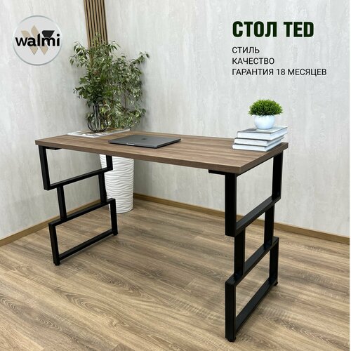 Письменный стол RUBY TED 95х50х75 (орех), компьютерный стол LOFT, основание металл.