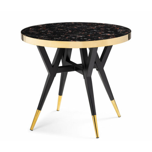 Стол Woodville Selina 80х72 black / gold