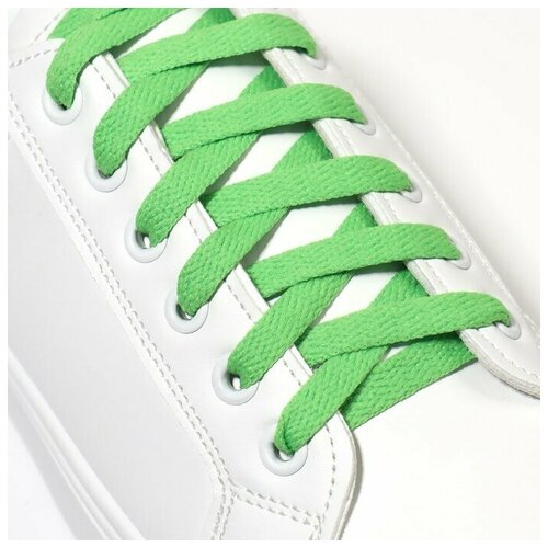 Шнурки для обуви классические зеленого цвета