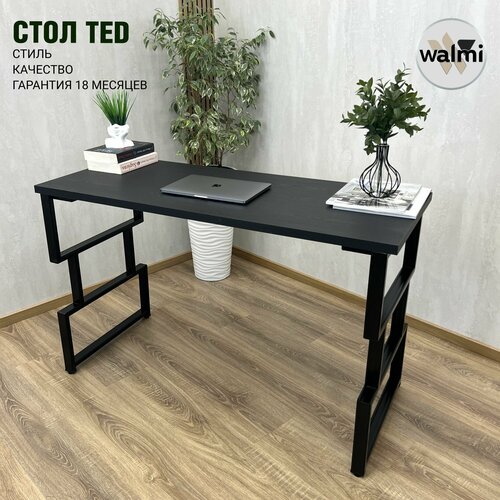 Письменный стол RUBY TED 115х60х75 (черный), компьютерный стол LOFT, основание металл.