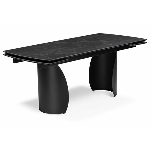 Керамический стол Woodville Готланд 160(220)х90х77 черный мрамор/черный
