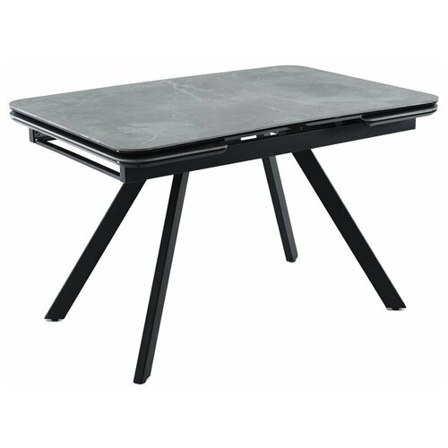 Стол обеденный раздвижной Arooma Леон, 120х80х75 см серый(Bayona grey Natural)/черный